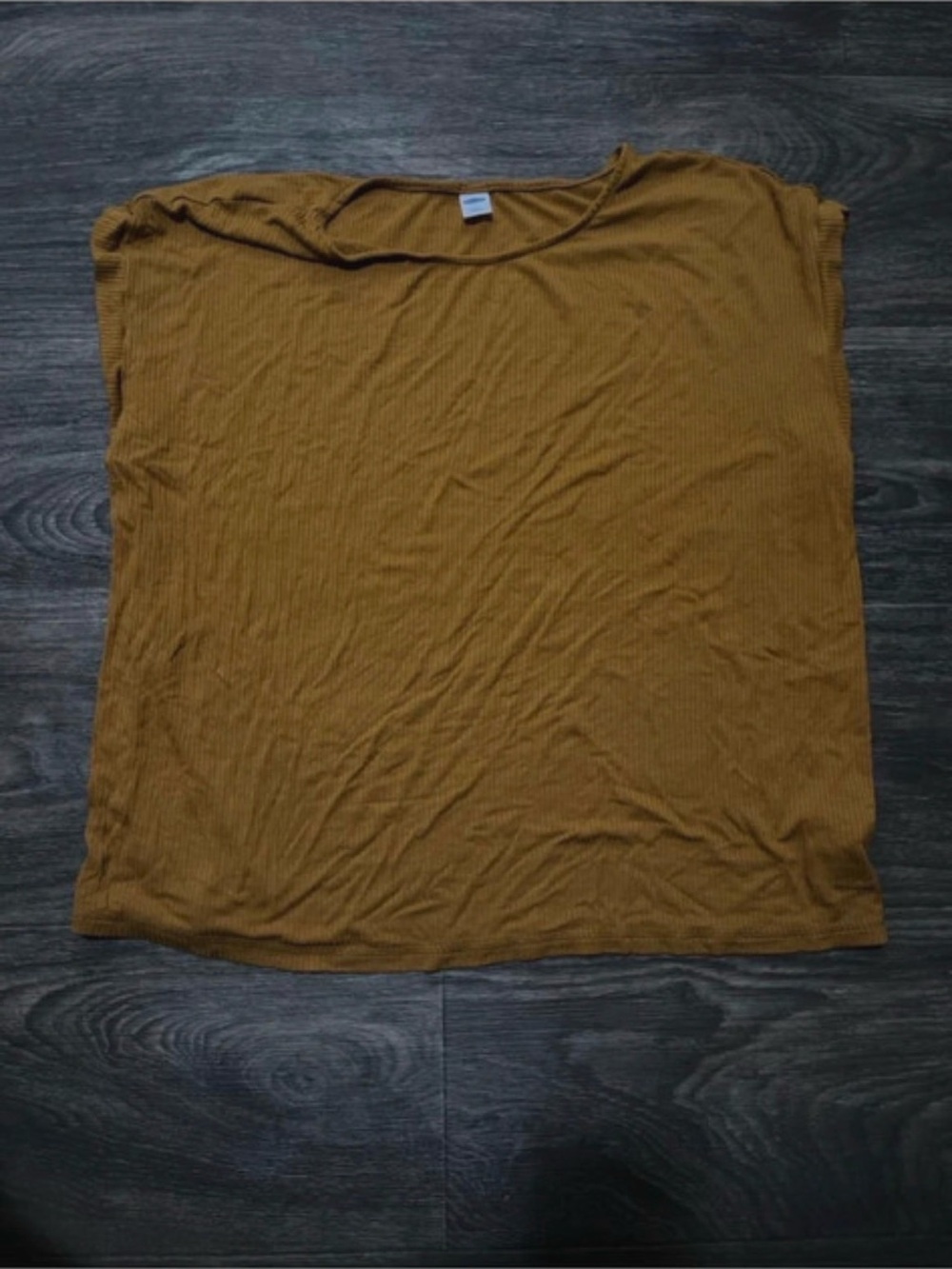 Old Navy Ribbed Short Sleeve Top in Mustard
